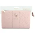 Калъф чантичка Guess Universal Phone Pouch Peony 4G Classic Logo (GUWP6PGSU4EP) - регулируема презрамка, еко кожа, цип - Розов
