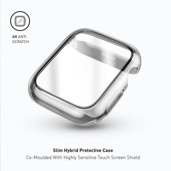 Калъф и протектор за Apple Watch 11 42mm - UNIQ Garde Hybrid Case with Screen Protection - Прозрачен