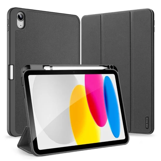 Калъф за iPad 10 (2022) 10.9 / 11 (2025) - Domo Series (със държач за Apple Pencil) - Dux Ducis - Черен