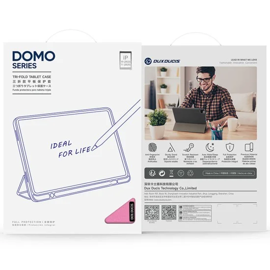 Калъф за iPad 10 (2022) 10.9 / 11 (2025) - Domo Series (със държач за Apple Pencil) - Dux Ducis - Черен