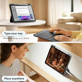 Калъф за iPad 10 / iPad 11 – ESR Flex Keyboard – Тъмносив