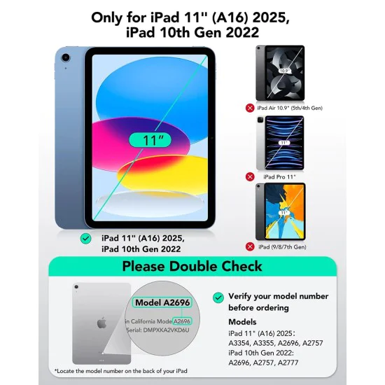 Калъф за iPad 10 / iPad 11 – ESR Flex Keyboard – Тъмносив