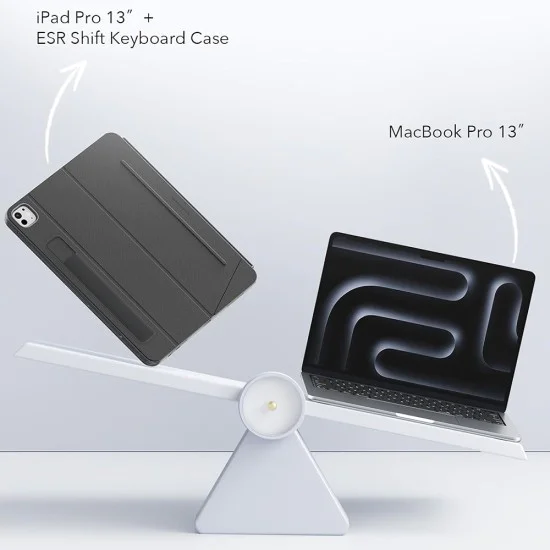 Калъф за iPad 10 / iPad 11 – ESR Shift Keyboard – Тъмносив