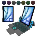Калъф за iPad Air 11 2024/2025 - Techsuit - KeyTab Pro + протектор за екран (с RGB безжична клавиатура/държач за писалка) - Черен