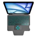 Калъф за iPad Air 11 2024/2025 - Techsuit - KeyTab Pro + протектор за екран (с RGB безжична клавиатура/държач за писалка) - Черен