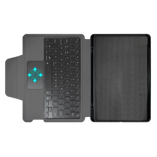 Калъф за iPad Air 11 2024/2025 - Techsuit - KeyTab Pro + протектор за екран (с RGB безжична клавиатура/държач за писалка) - Черен