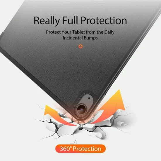 Калъф за iPad Air 11 (2026/2025/2024) / iPad Air 5 / 4 - Domo Series (със държач за Apple Pencil) - Dux Ducis - Черен