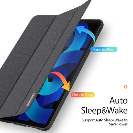 Калъф за iPad Air 11 (2026/2025/2024) / iPad Air 5 / 4 - Domo Series (със държач за Apple Pencil) - Dux Ducis - Черен