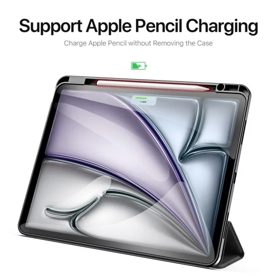 Калъф за iPad Air 13 (2026/2025/2024) - Domo Series (със държач за Apple Pencil) - Dux Ducis - Черен