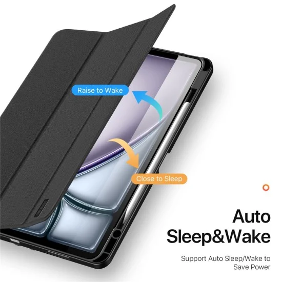 Калъф за iPad Air 13 (2026/2025/2024) - Domo Series (със държач за Apple Pencil) - Dux Ducis - Черен