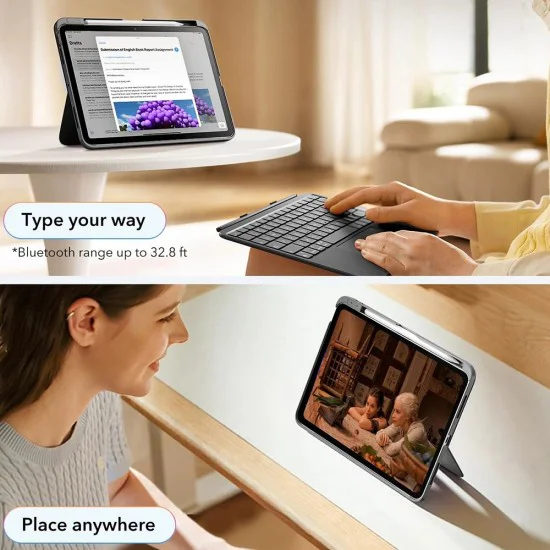 Калъф за iPad Air – ESR Flex Keyboard – Тъмносив