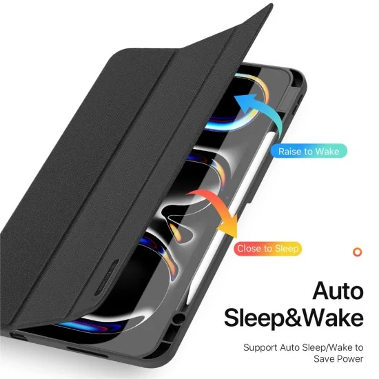 Калъф за iPad Pro 13 (2025/2024) - Domo Series (със държач за Apple Pencil) - Dux Ducis - Черен