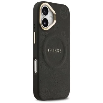 Калъф за iPhone 17 - Guess Peony Hot Stamp MagSafe (GUHMP17SPSAMSECK) - Черно