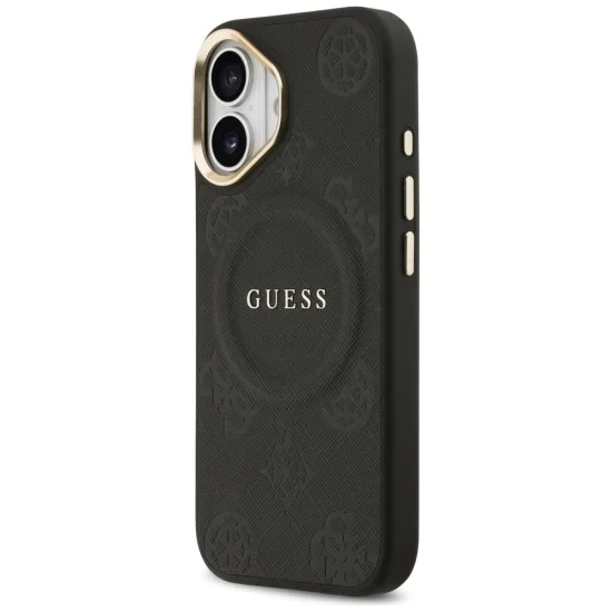 Калъф за iPhone 17 - Guess Peony Hot Stamp MagSafe (GUHMP17SPSAMSECK) - Черно