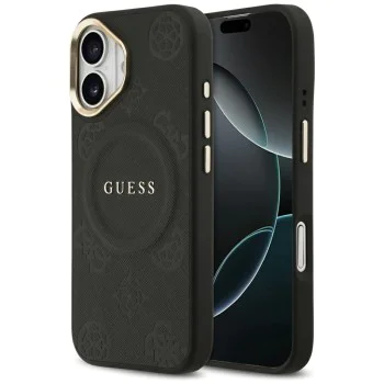 Калъф за iPhone 17 - Guess Peony Hot Stamp MagSafe (GUHMP17SPSAMSECK) - Черно