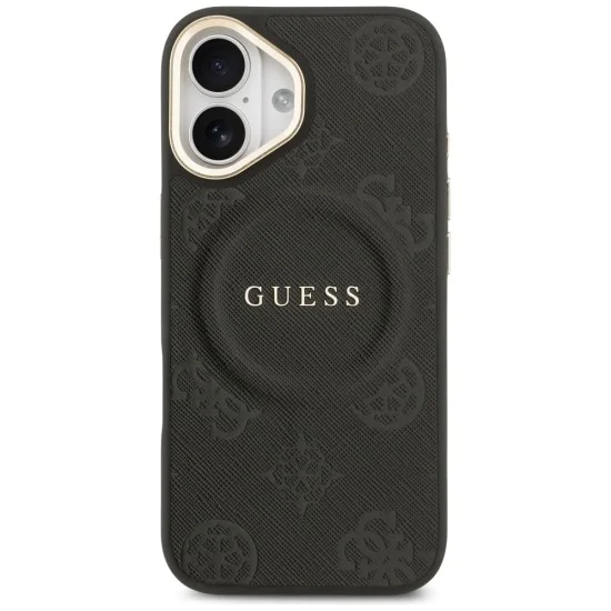 Калъф за iPhone 17 - Guess Peony Hot Stamp MagSafe (GUHMP17SPSAMSECK) - Черно
