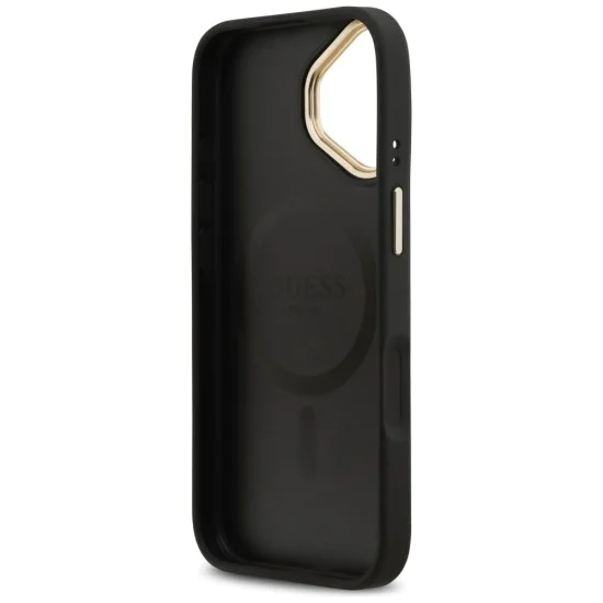 Калъф за iPhone 17 - Guess Peony Hot Stamp MagSafe (GUHMP17SPSAMSECK) - Черно