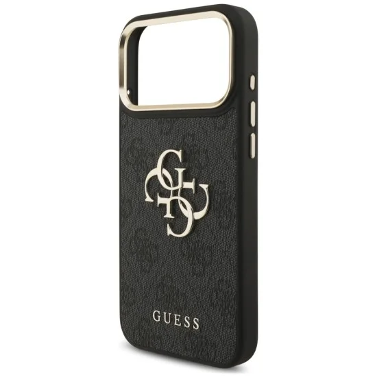Калъф за iPhone 17 Pro - Big 4G Classic Logo & Big Strap Metal Buttons (GUHCP18LP4G4BCSK) - Guess - Черен
