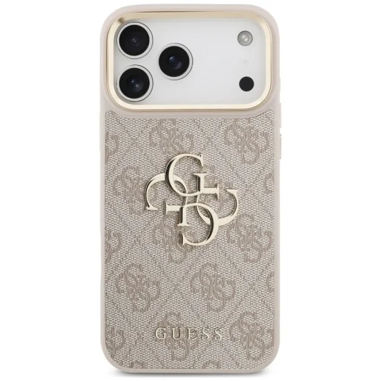 Калъф за iPhone 17 Pro - Big 4G Classic Logo & Big Strap Metal Buttons (GUHCP18LP4G4BCSP) - Guess - Розов
