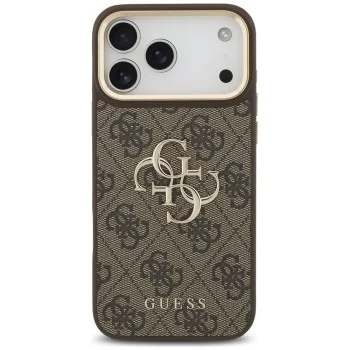 Калъф за iPhone 17 Pro - Big 4G Classic Logo & Big Strap Metal Buttons (GUHCP18LP4G4BCSW) - Guess - Кафяв