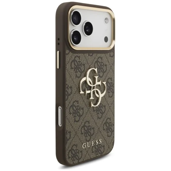 Калъф за iPhone 17 Pro - Big 4G Classic Logo & Big Strap Metal Buttons (GUHCP18LP4G4BCSW) - Guess - Кафяв