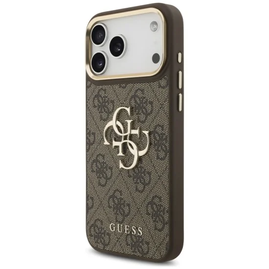 Калъф за iPhone 17 Pro - Big 4G Classic Logo & Big Strap Metal Buttons (GUHCP18LP4G4BCSW) - Guess - Кафяв