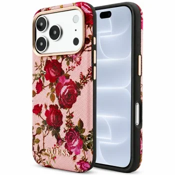 Калъф за iPhone 17 Pro - Blossom Roses Print MagSafe (GUHMP18L6PWGTBEP) - Guess - Розов