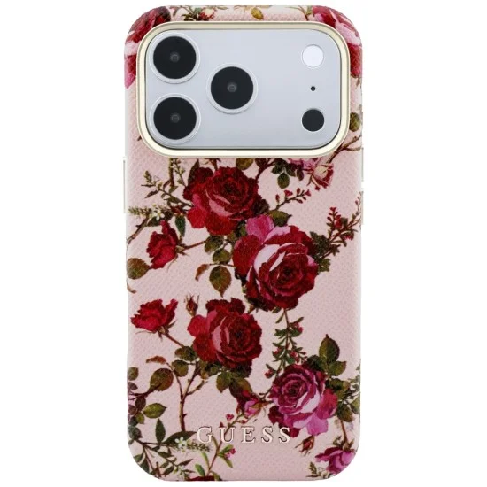 Калъф за iPhone 17 Pro - Blossom Roses Print MagSafe (GUHMP18L6PWGTBEP) - Guess - Розов