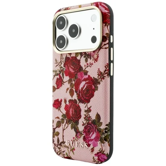 Калъф за iPhone 17 Pro - Blossom Roses Print MagSafe (GUHMP18L6PWGTBEP) - Guess - Розов