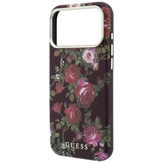Калъф за iPhone 17 Pro - Blossom Roses Print MagSafe (GUHMP18L6PWGTBEU) - Guess - Бордо