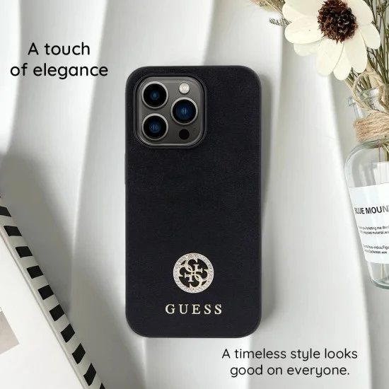 Калъф за iPhone 17 Pro - Croco Triangle Logo MagSafe (GUHMP18LPCRTHCK) - Guess - Черен
