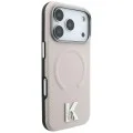 Калъф за iPhone 17 Pro - Grained Leather Embossed Ring MagSafe (KLHMP18L6PWBKECE) - Karl Lagerfeld - Бежов