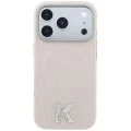 Калъф за iPhone 17 Pro - Grained Leather Embossed Ring MagSafe (KLHMP18L6PWBKECE) - Karl Lagerfeld - Бежов
