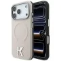 Калъф за телефон за iPhone 18 Pro / iPhone 17 Pro Grained Leather Embossed Ring MagSafe (KLHMP18L6PWBKECE) - Karl Lagerfeld - Бежов