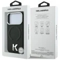 Калъф за iPhone 17 Pro - Grained Leather Embossed Ring MagSafe (KLHMP18L6PWBKECK) - Karl Lagerfeld - Черен
