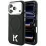 Калъф за телефон за iPhone 18 Pro / iPhone 17 Pro Grained Leather Embossed Ring MagSafe (KLHMP18L6PWBKECK) - Karl Lagerfeld - Черен