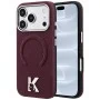 Калъф за телефон за iPhone 18 Pro / iPhone 17 Pro Grained Leather Embossed Ring MagSafe (KLHMP18L6PWBKECR) - Karl Lagerfeld - Бордо