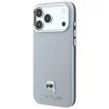 Калъф за iPhone 17 Pro - Grained Leather KH Metal MagSafe (KLHMP18L6PSKHLG) - Karl Lagerfeld - Сив