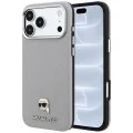 Калъф за iPhone 17 Pro - Grained Leather KH Metal MagSafe (KLHMP18L6PSKHLG) - Karl Lagerfeld - Сив