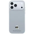 Калъф за iPhone 17 Pro - Grained Leather KH Metal MagSafe (KLHMP18L6PSKHLG) - Karl Lagerfeld - Сив