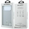 Калъф за iPhone 17 Pro - Grained Leather KH Metal MagSafe (KLHMP18L6PSKHLG) - Karl Lagerfeld - Сив