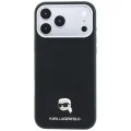 Калъф за iPhone 17 Pro - Grained Leather KH Metal MagSafe (KLHMP18L6PSKHLK) - Karl Lagerfeld - Черен
