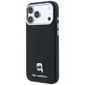 Калъф за iPhone 17 Pro - Grained Leather KH Metal MagSafe (KLHMP18L6PSKHLK) - Karl Lagerfeld - Черен