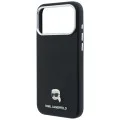 Калъф за iPhone 17 Pro - Grained Leather KH Metal MagSafe (KLHMP18L6PSKHLK) - Karl Lagerfeld - Черен