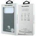 Калъф за iPhone 17 Pro - Grained Leather KH Metal MagSafe (KLHMP18L6PSKHLK) - Karl Lagerfeld - Черен