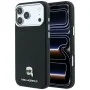 Калъф за телефон за iPhone 18 Pro / iPhone 17 Pro Grained Leather KH Metal MagSafe (KLHMP18L6PSKHLK) - Karl Lagerfeld - Черен