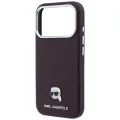 Калъф за iPhone 17 Pro - Grained Leather KH Metal MagSafe (KLHMP18L6PSKHLR) - Karl Lagerfeld - Бордо