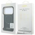 Калъф за iPhone 17 Pro - Grained Leather Ring Stand 360 Classic Logo MagSafe (GUHMP18L6PSGRSCLK) - Guess - Черен