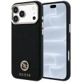 Калъф за iPhone 17 Pro - Grained Leather Round Strass Logo MagSafe (GUHMP18L6PSRMDEK) - Guess - Черен