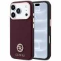 Калъф за телефон за iPhone 18 Pro / iPhone 17 Pro Grained Leather Round Strass Logo MagSafe (GUHMP18L6PSRMDEU) - Guess - Бордо